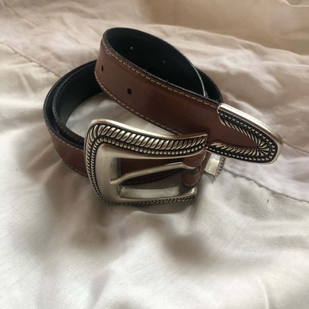 Western leather belt